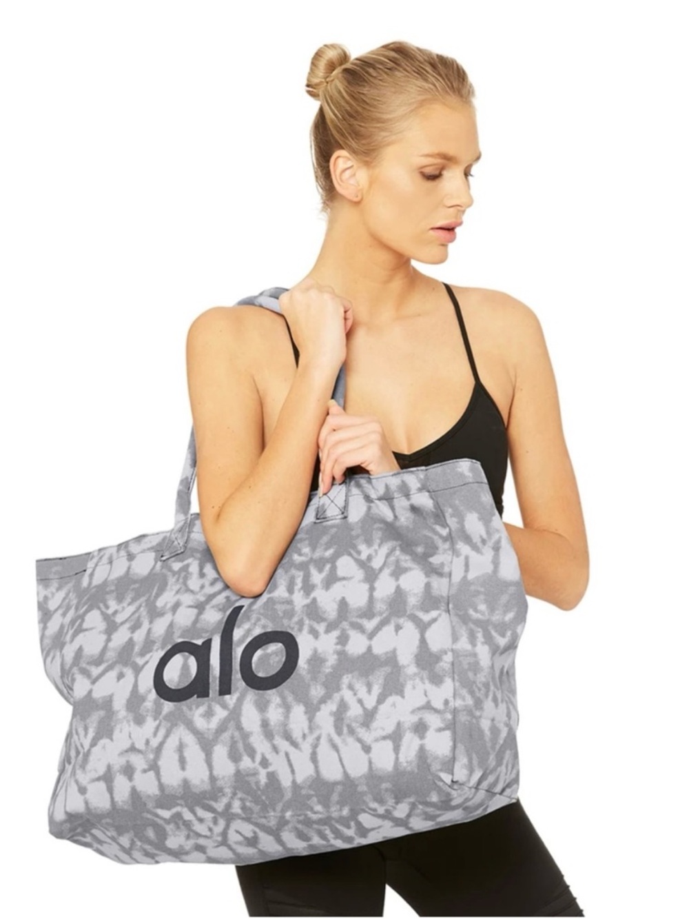 NWT ALO Yoga Gray Tie-Dye Tote Bag Gym Bag Travel Bag Yoga Bag